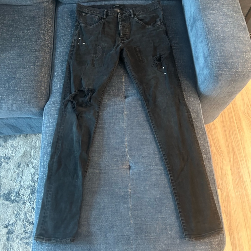 Purple Brand Black Distressed Men's Jeans